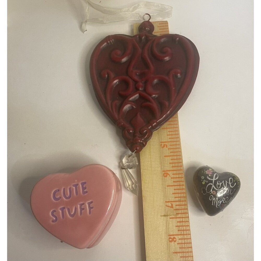 Heart shaped Valentines Gifts-Trinket Box-Ornament-Rock-Love You More Lot (3)